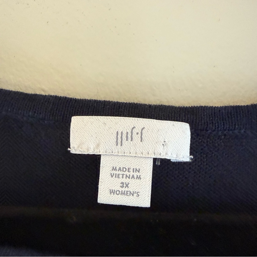 J Jill, lightweight linen sweater, navy blue, 3X - Picture 2 of 4